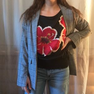 Floral black and red blouse